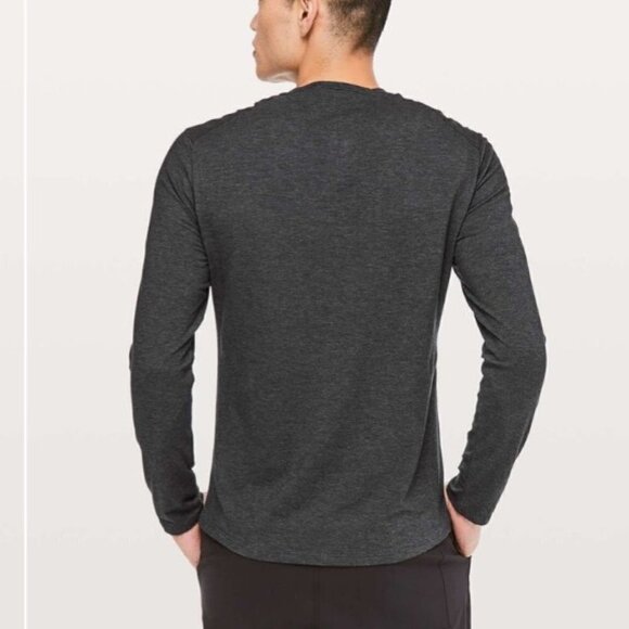 ❤️ Lululemon 5 years basic long sleeves Henley in dark heather gray Size XXL A93 - Picture 3 of 9